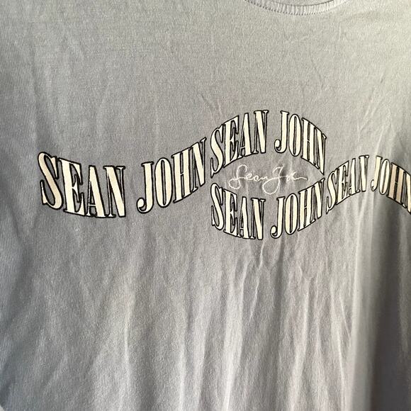 Sean John light blue 90s vintage tee size medium - Picture 2 of 4